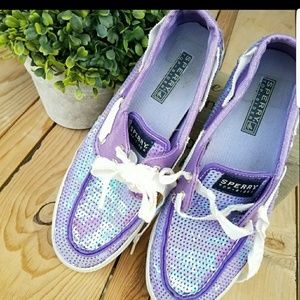 Sperry Topsider purple sequin sz 6